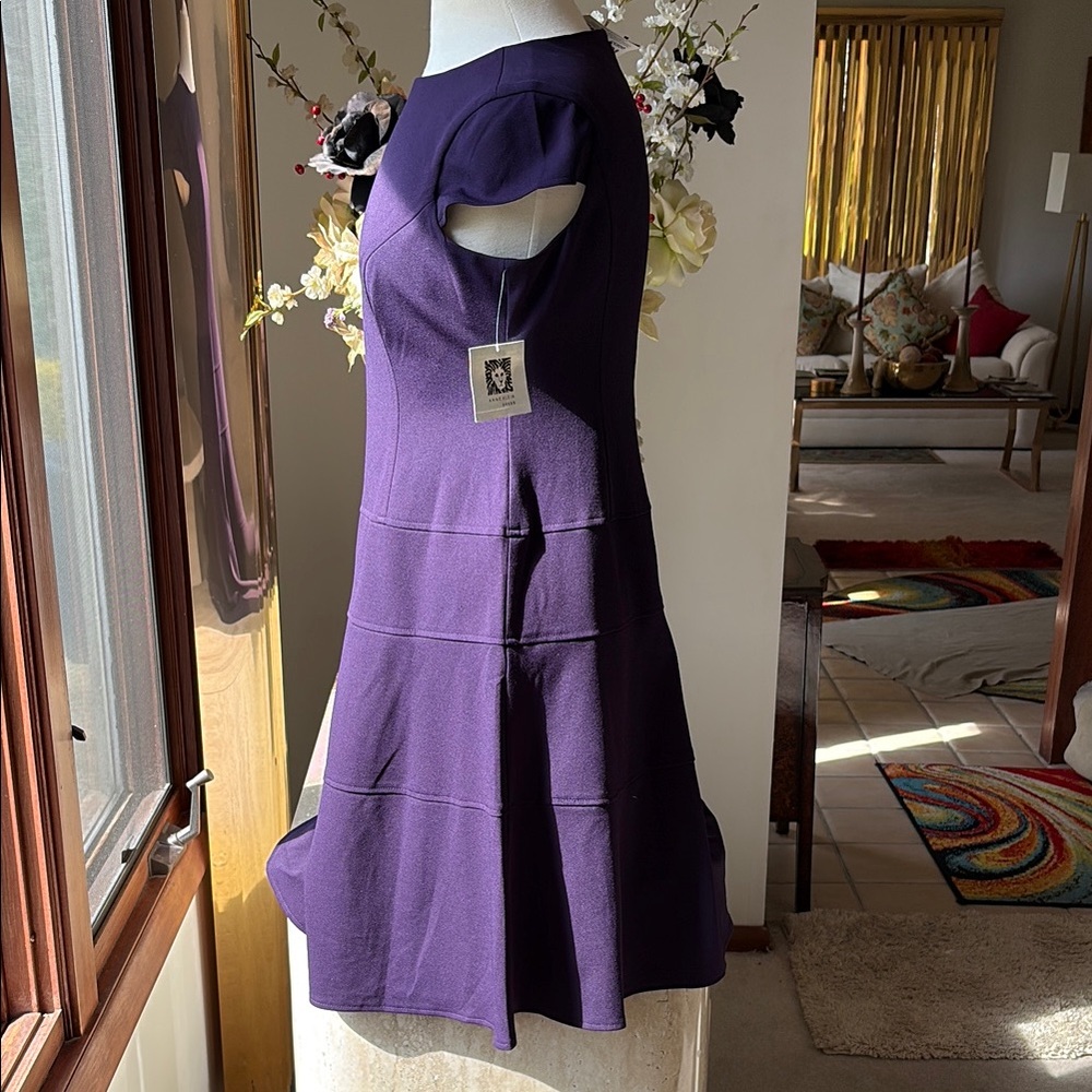 NWT Anne Klein Elegant Purple Women's Dress. Measurements are in photos. - Picture 2 of 14